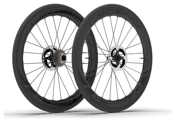 Paire de Roues Legend Wheels 50P Pro⁴ Wave - 12X100 - 12X142mm - Legend RS - Disc Centerlock - Campagnolo