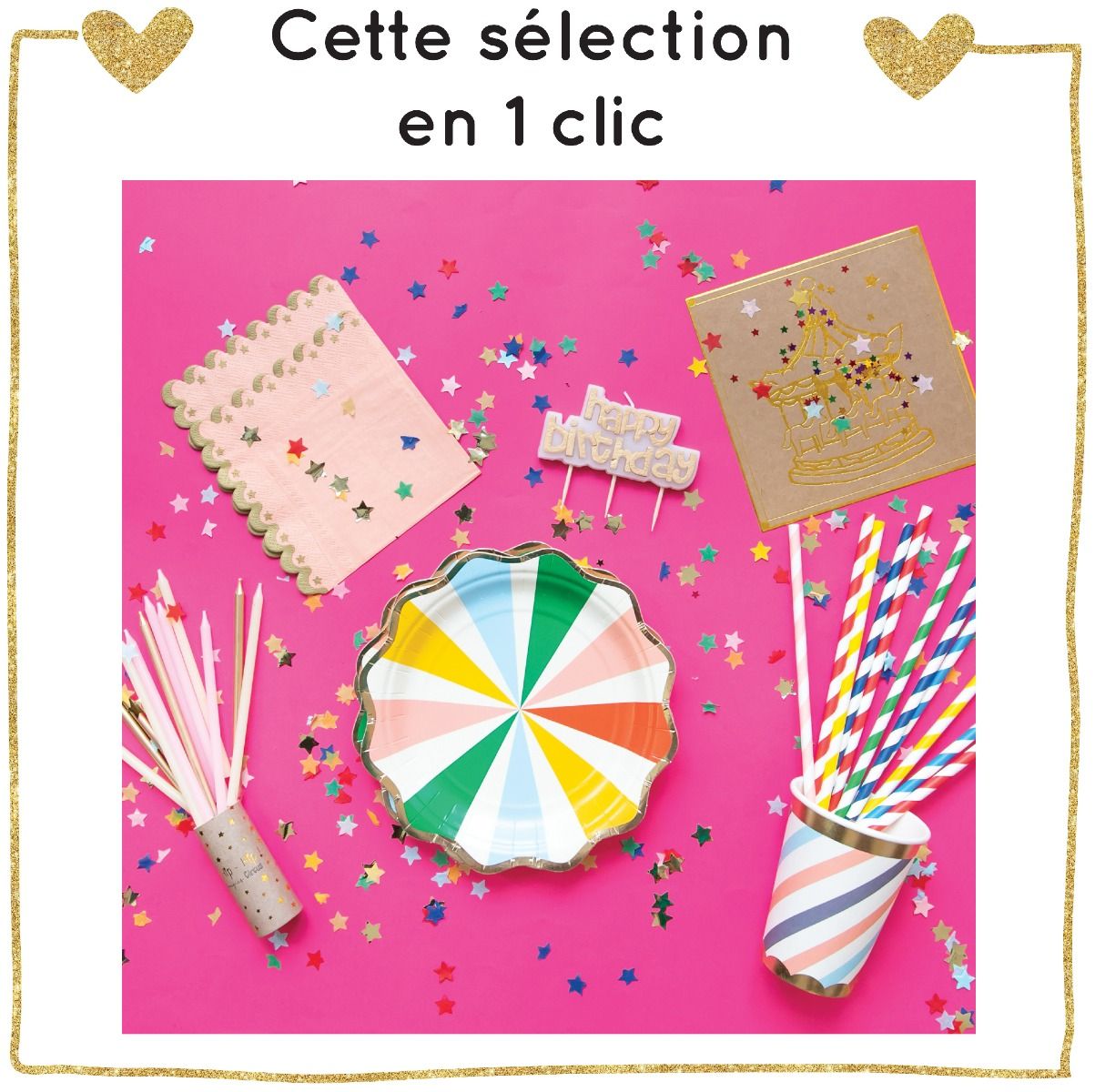 Ensemble déco anniversaire Rose