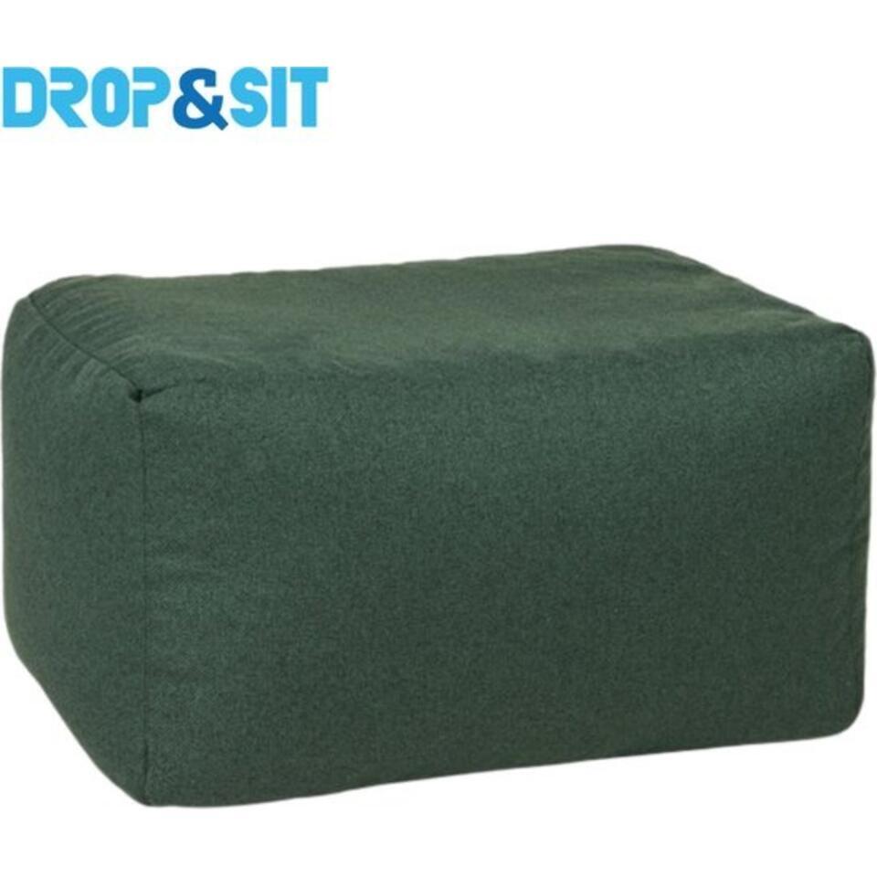 Parya - Poef Duurzaam - 100% Gerecyclede Petflessen - Groen - 55x75x45cm