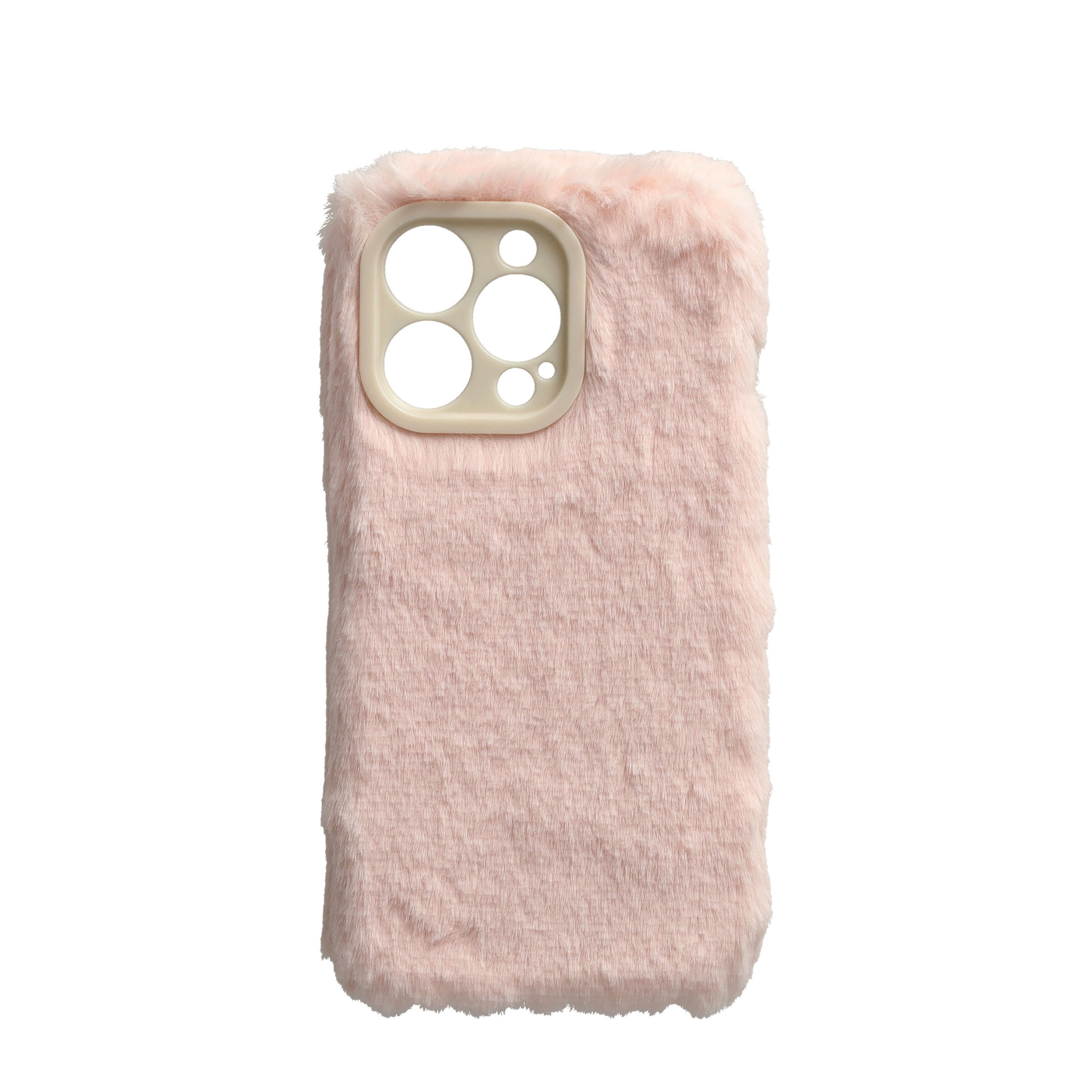 iPhone 13 Pro Gummi Plüsch Case Hülle mit Kameraschutz - Rosa
