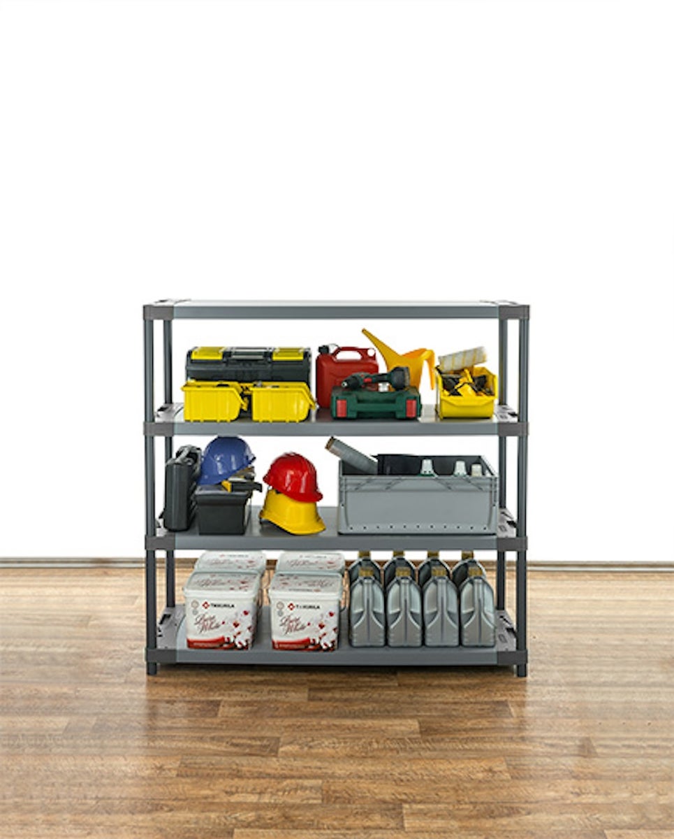 PROREGAL Kunststof Plank Grey Bear Laag HxBxD 138 x 140 x 46 cm Plankbelasting 70 kg Grijs