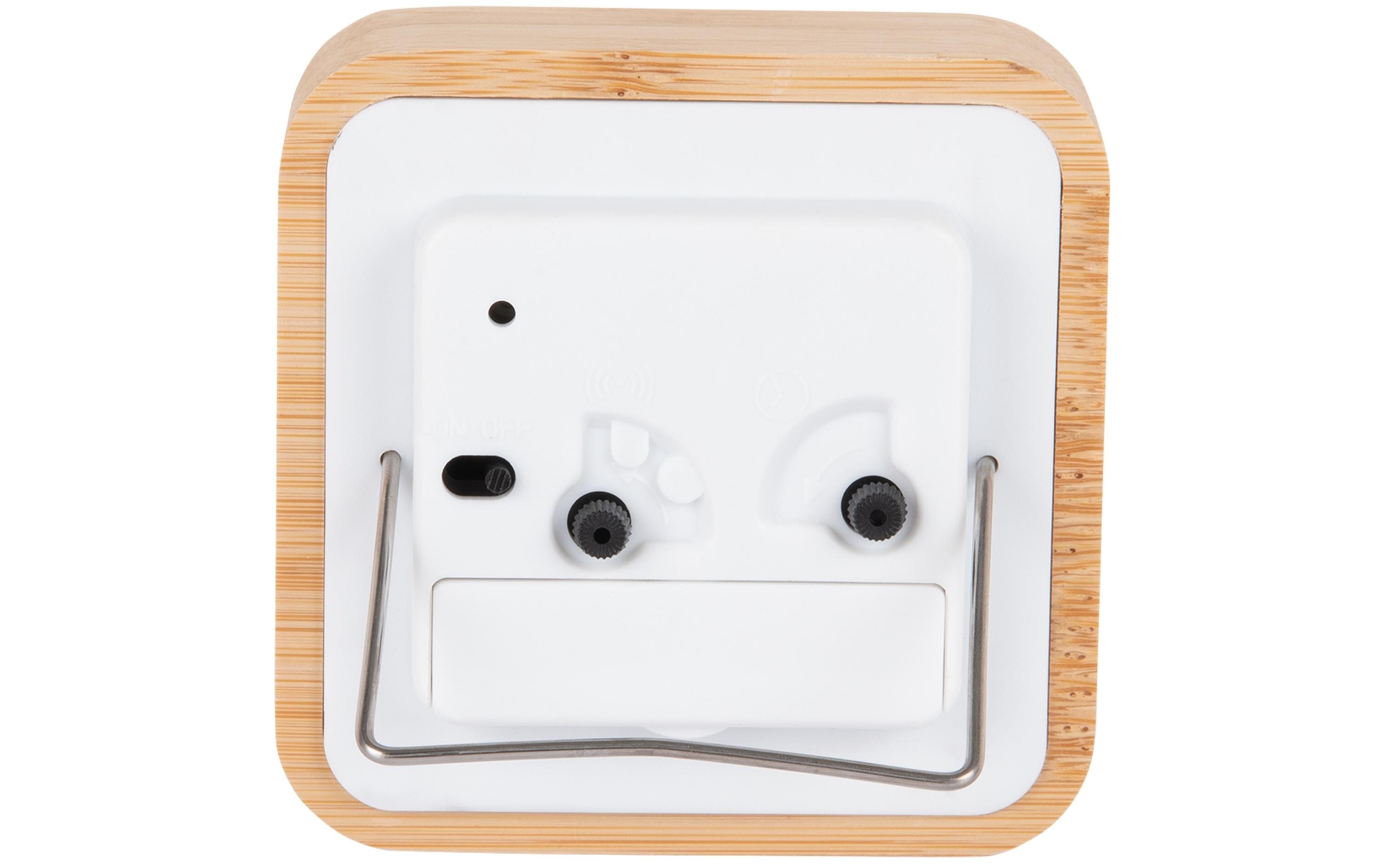 Klassischer Wecker Neat Square Bambus / SchwarzBambuswecker