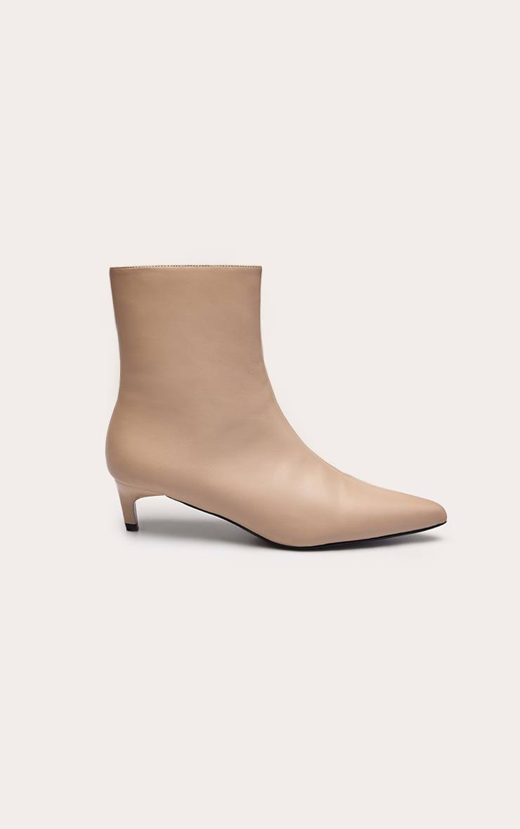 Bottines À Bout Pointu En Synthétiquecuir Avec Talon Aiguille Bas