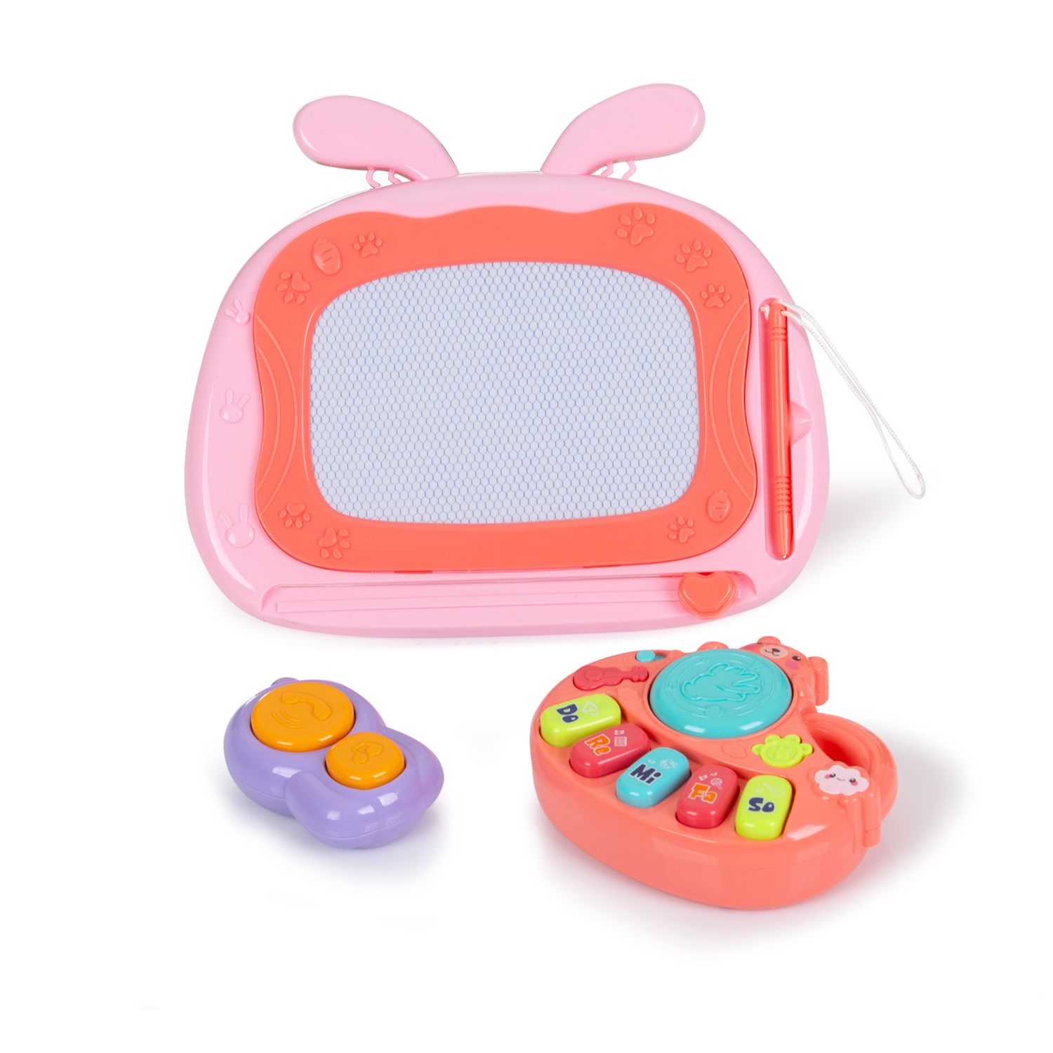 Chipolino Lauflernwagen Funny Games, Tasten, Musik, Telefon, Piano, Zeichenbrett pink