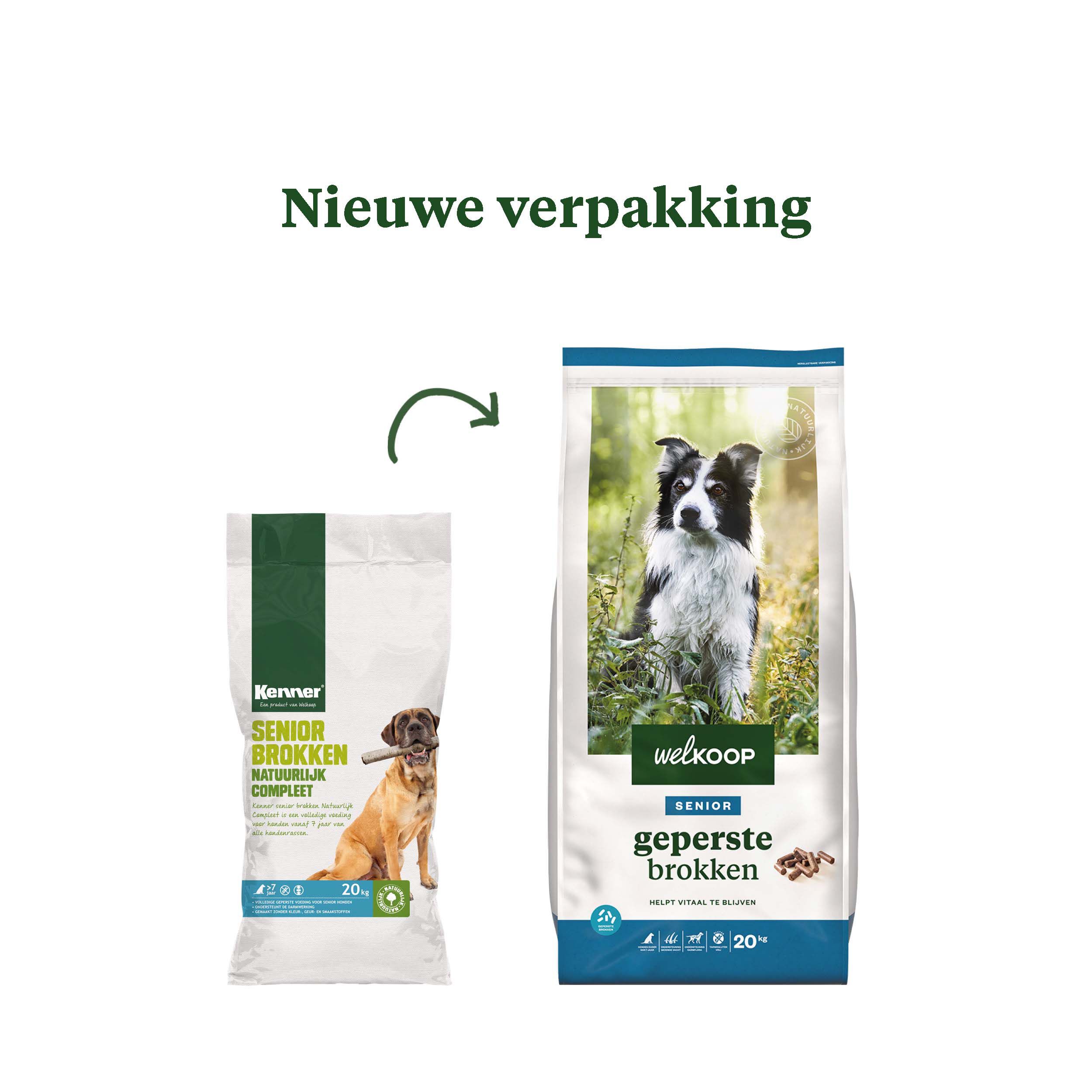 Welkoop Geperste brokken Senior - Hondenvoer - 20 Kilogram - Onbekend