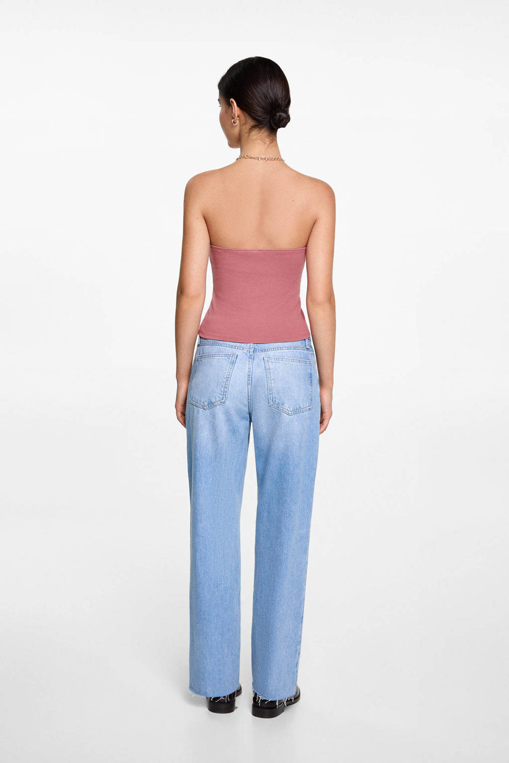 MANGO TEEN strapless top roze