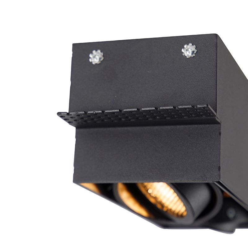 Inbouwspot zwart draai- en kantelbaar Trimless 2-lichts - Oneon Honey