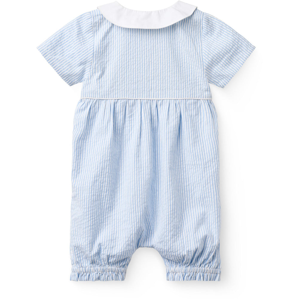 Køb COPENHAGEN COLORS Sky Blue W Cream Stripe Seersucker Romper W. Krave
