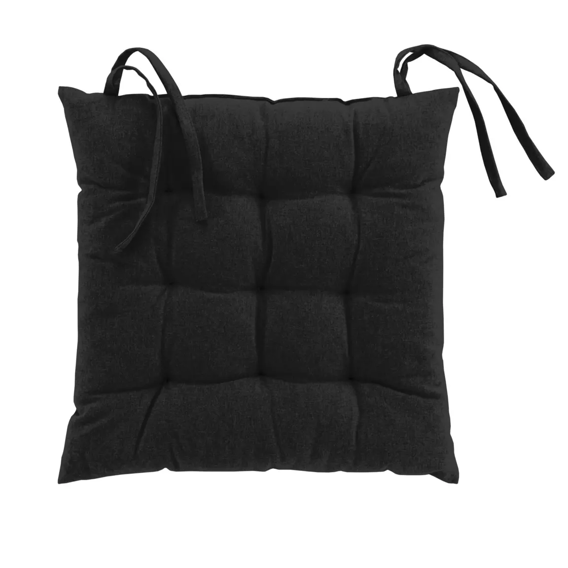 Coussin de chaise coton recyclé Mistral Noir