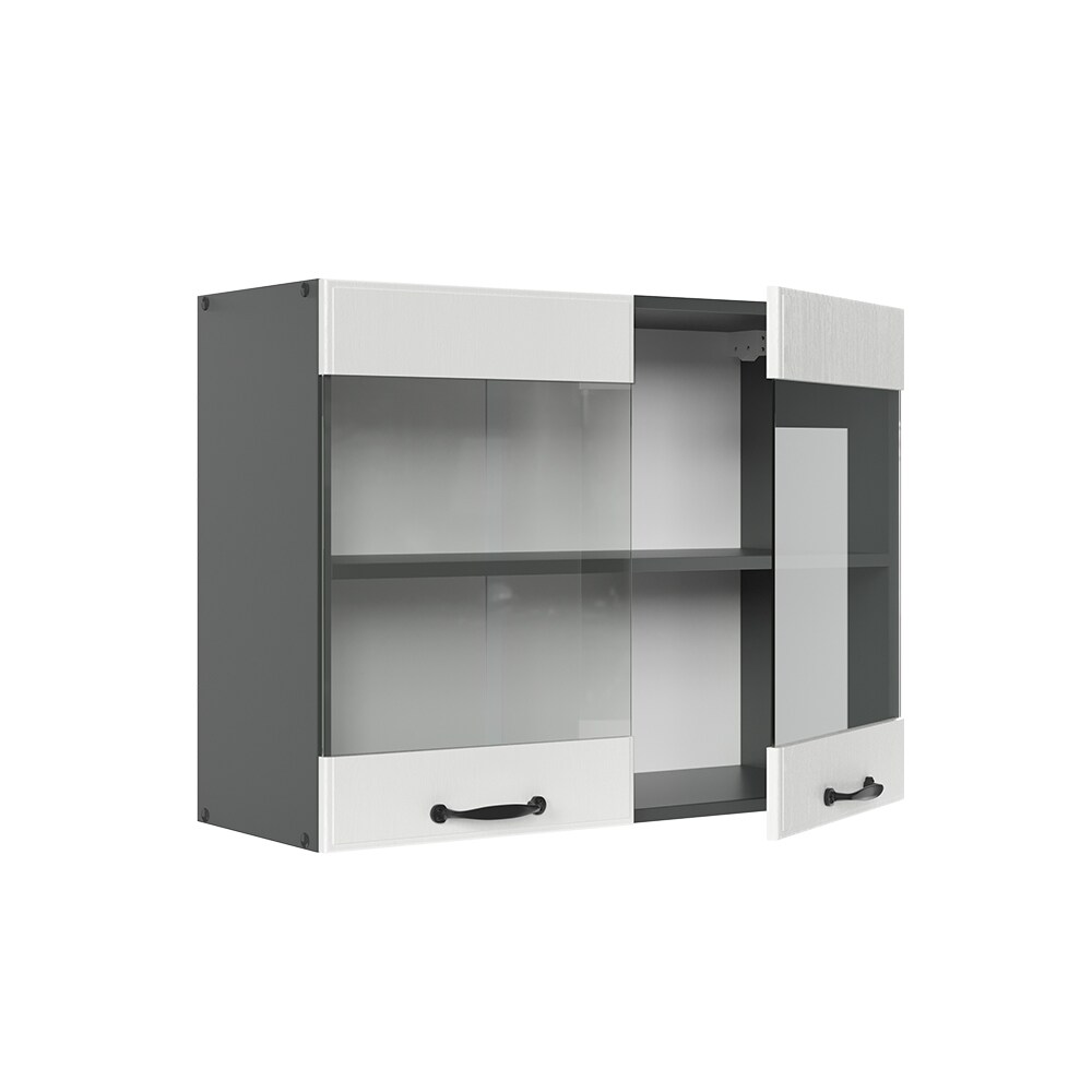 Vicco Hängeglasschrank 80 cm Anthrazit Küchenschrank Hängeschrank Küchenzeile R-Line
