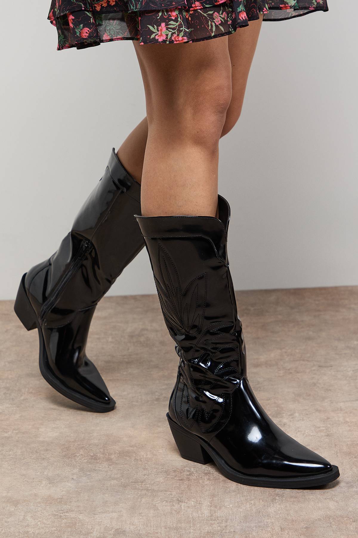 Oasis Bottes Western Louise en synthétiquecuir avec Détails de Couture
