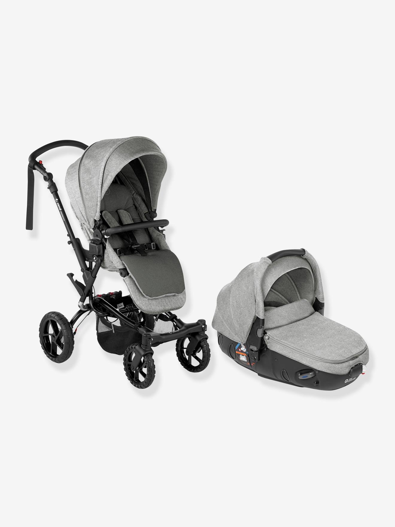 Carrinho de bebê combinado JANE Crosswalk + moisés Matrix Light 2, coleção 2022, cinza médio liso