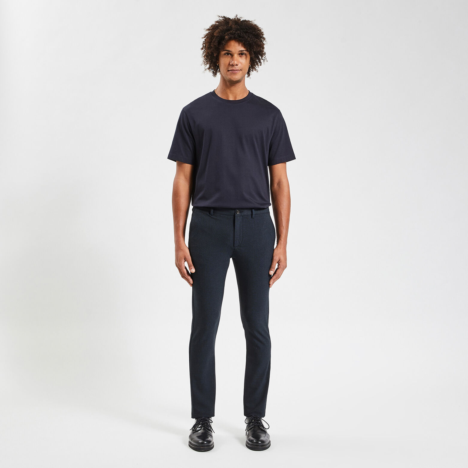 Pantalon chino slim elastiqué reliefé Bleu