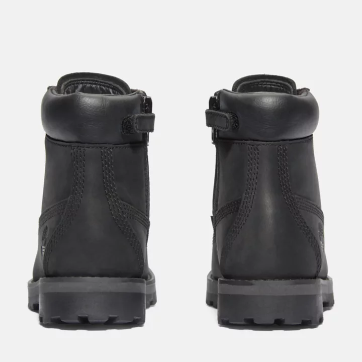 Bota infantil Courma de 6 polegadas com zíper lateral na cor preta.