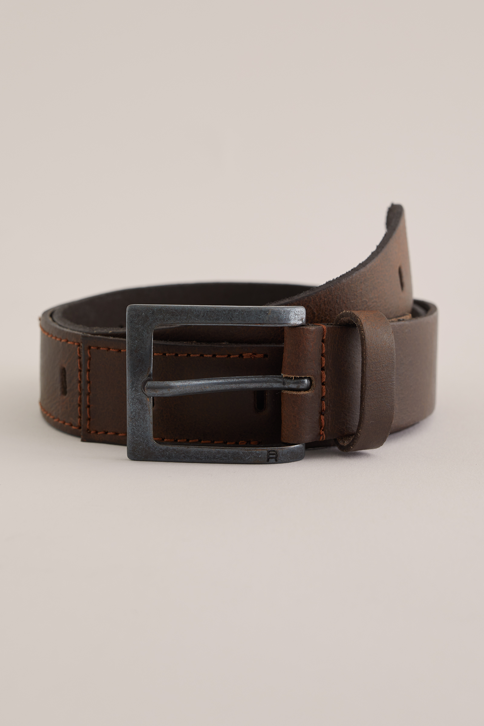 Jongens leren riem WE Fashion Donkerbruin