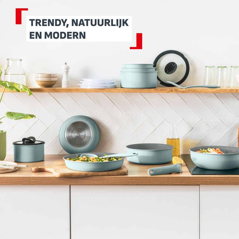 Ingenio Halo Eucalyptus 15-delige pannenset - stapelbaar - inductie
