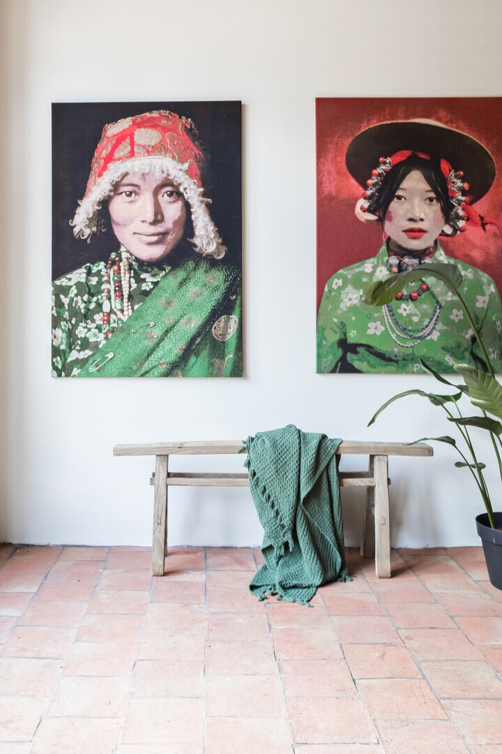 Geweven wandpaneel Tibetan Girl 198x128 cm