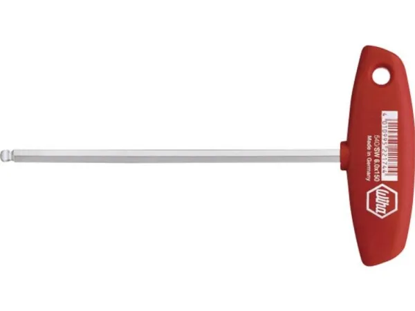 Wiha 04111, L-formet unbrakonøgle, Metric, 1 stk, T-håndtag med kort arm, Krom-vanadium-stål, 4 mm