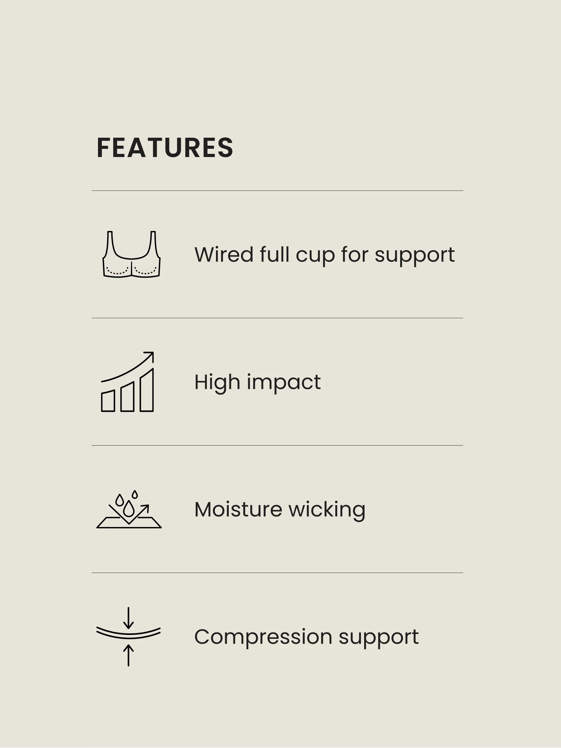 Zwart - DD+ Non Pad Full Cup Dry Tech High Impact Sports Bra
