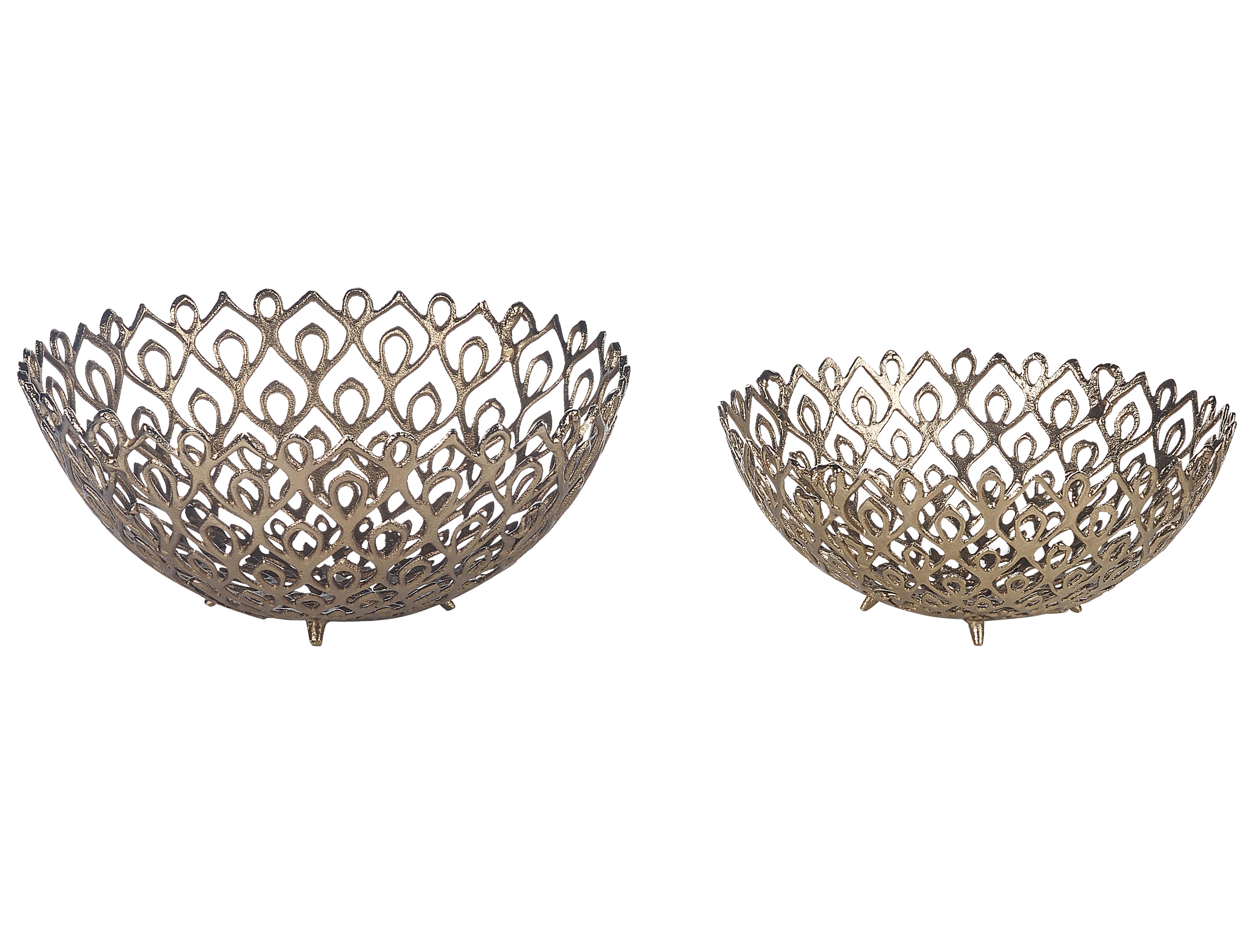 Set van 2 decoratieve schalen GROGOL Metaal Goud