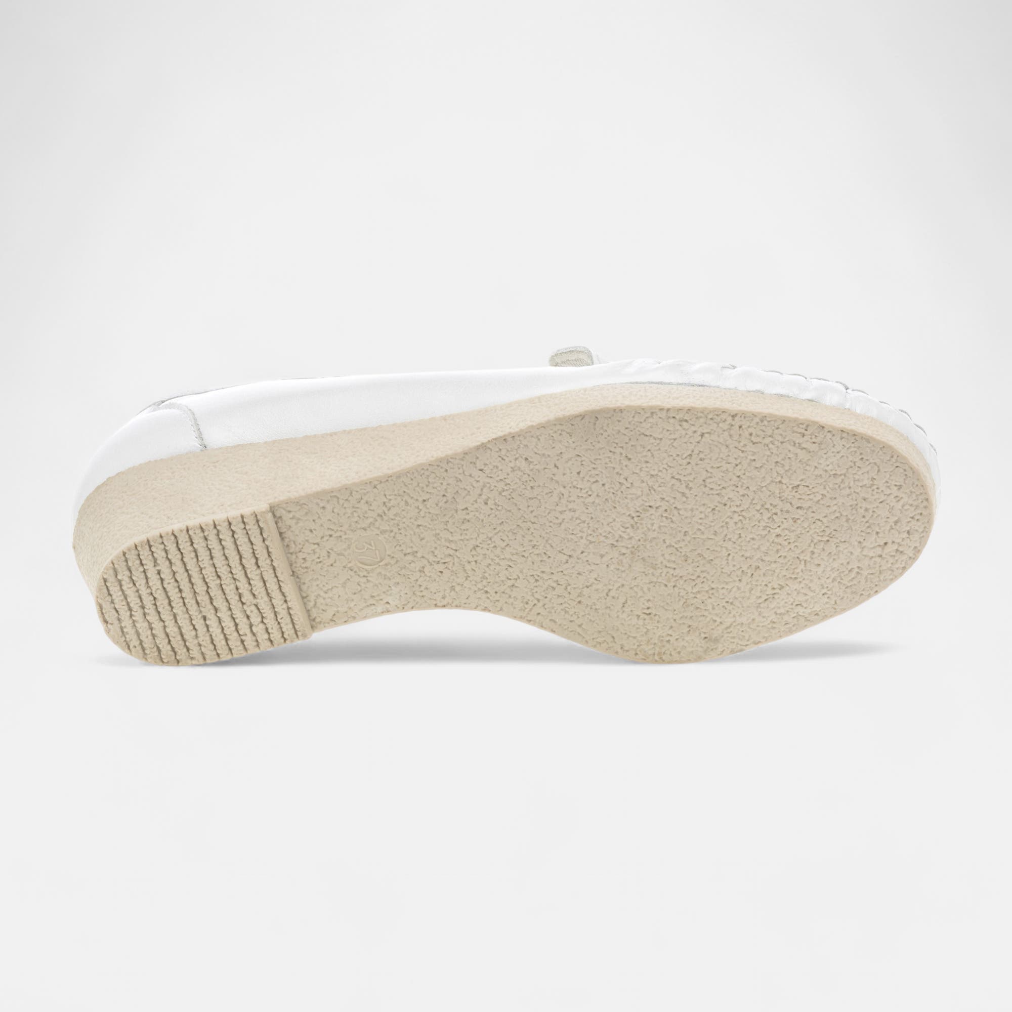 Mocassins pieds sensibles Femme en cuir blanc