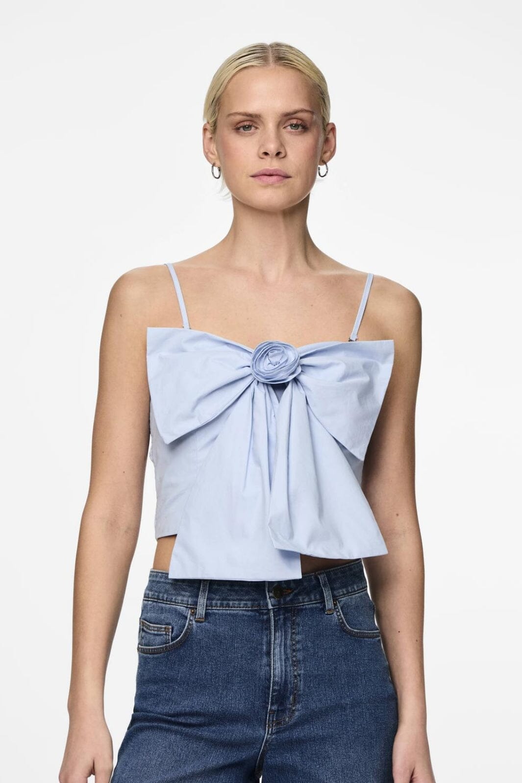 Pieces Pcsofia Strap Bow Crop Top 4666330 nantucket breeze