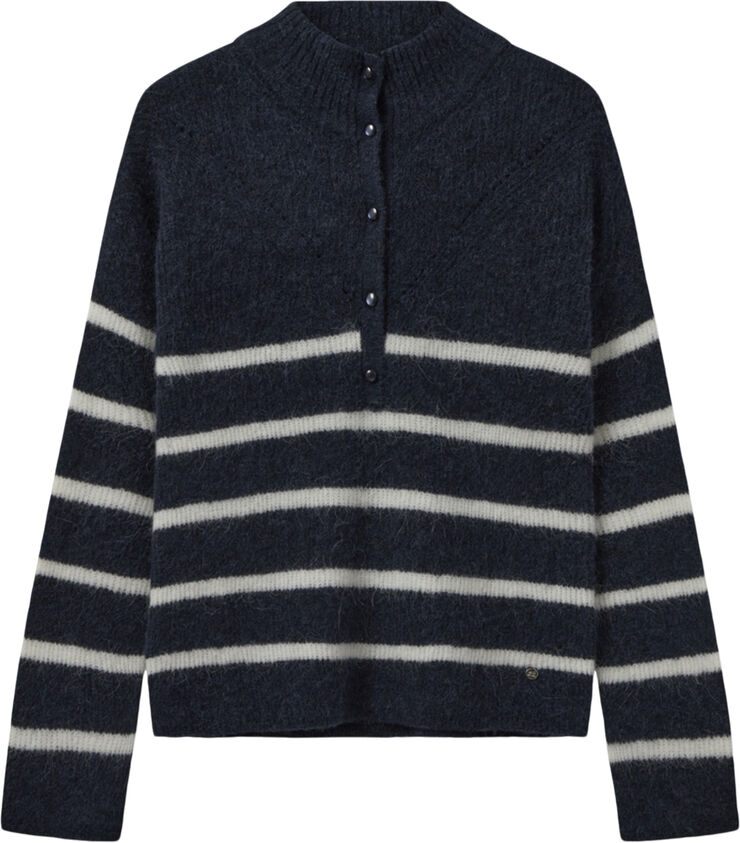Mos Mosh MMBryna Thora Stripe Knit Salute navy