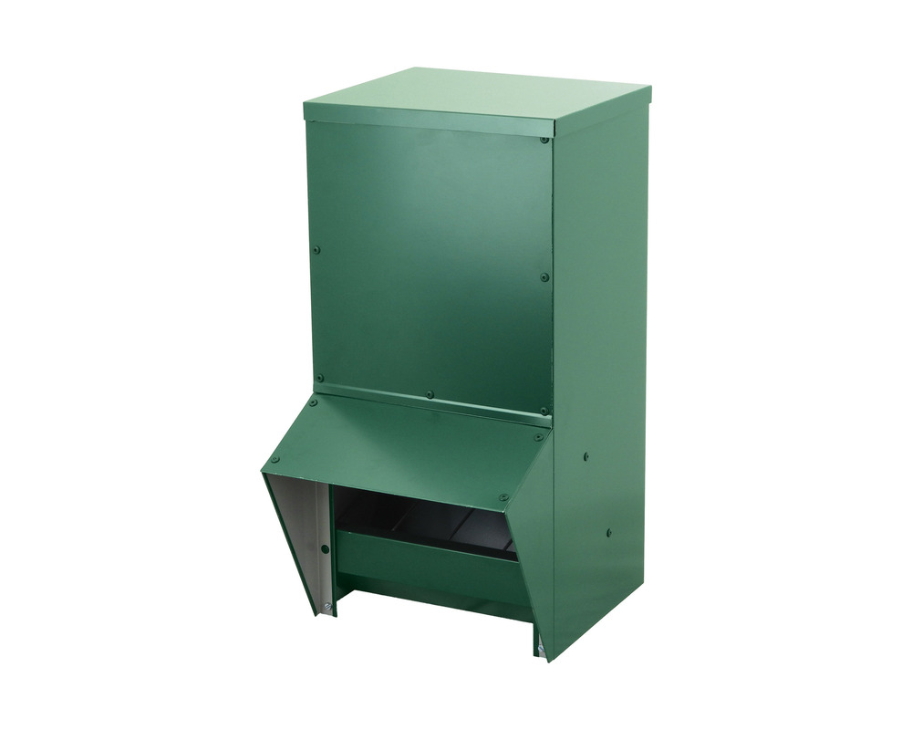 Mangeoire 12 kg verte pour poules et canards • nourrisseur en tôle prélaquée antirouille