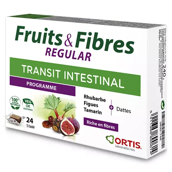 Ortis Intestinal Transit Frutas e Fibras Regular 24 cubos