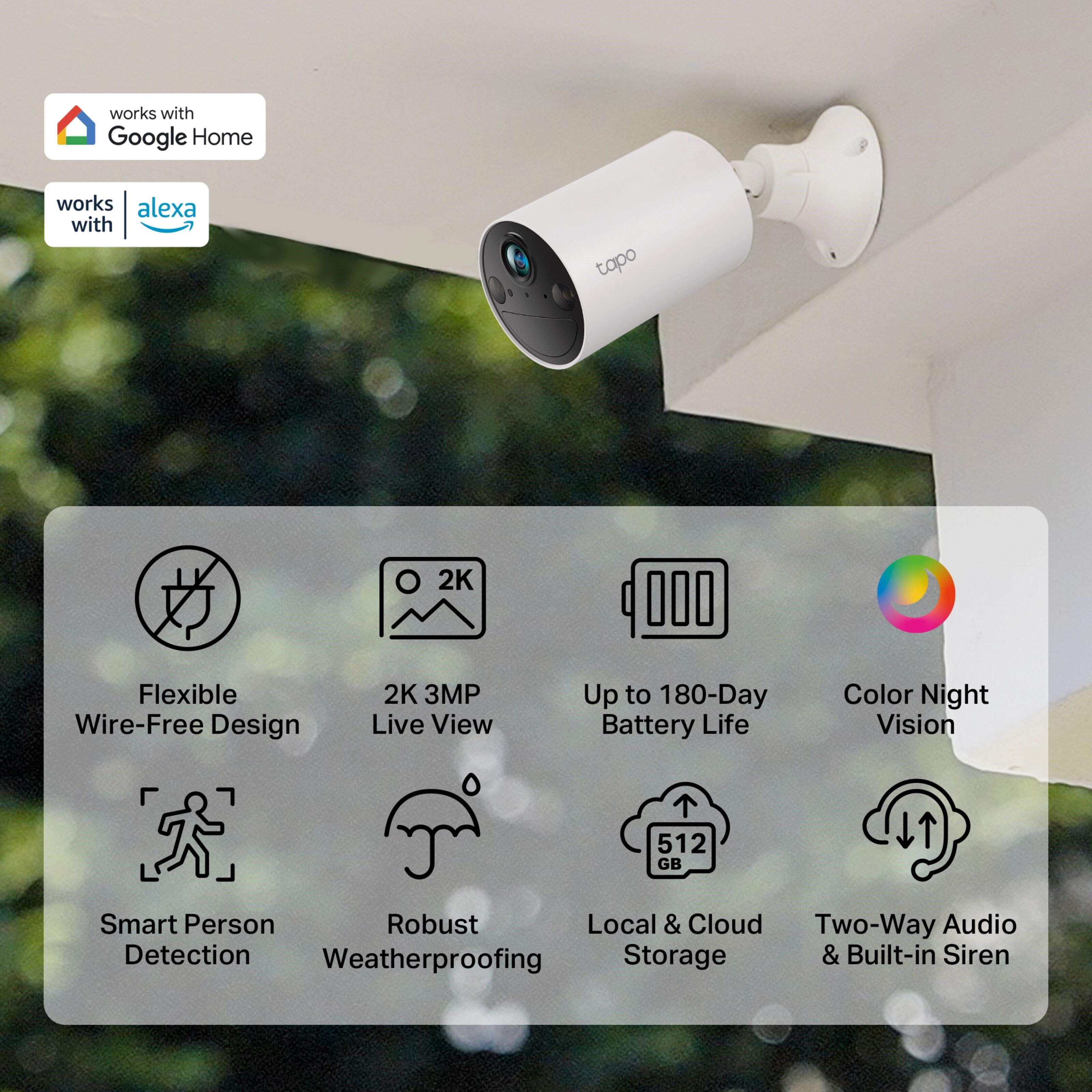 TP-link Tapo C410 Overvåkingskamera 4-pk.