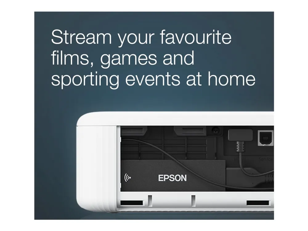 Epson CO-FH02 - 3LCD-projektor - bærbar - 3000 lumen (hvid) - 3000 lumen (farve) - Full HD (1920 x 1080) - 16:9 - 1080p - sort/hvid - Android TV