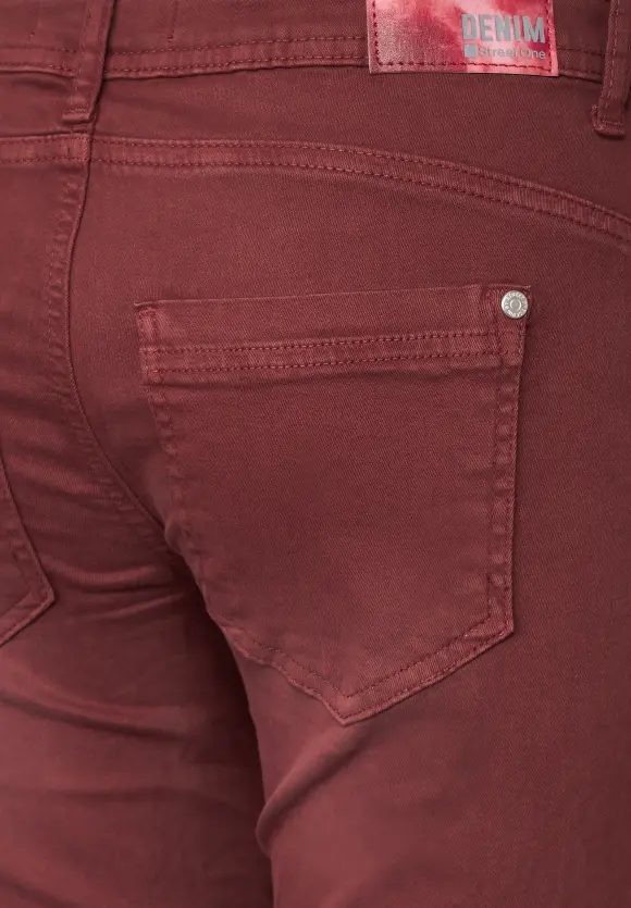 Casual Fit 3/4 Jeans - foxy red washed