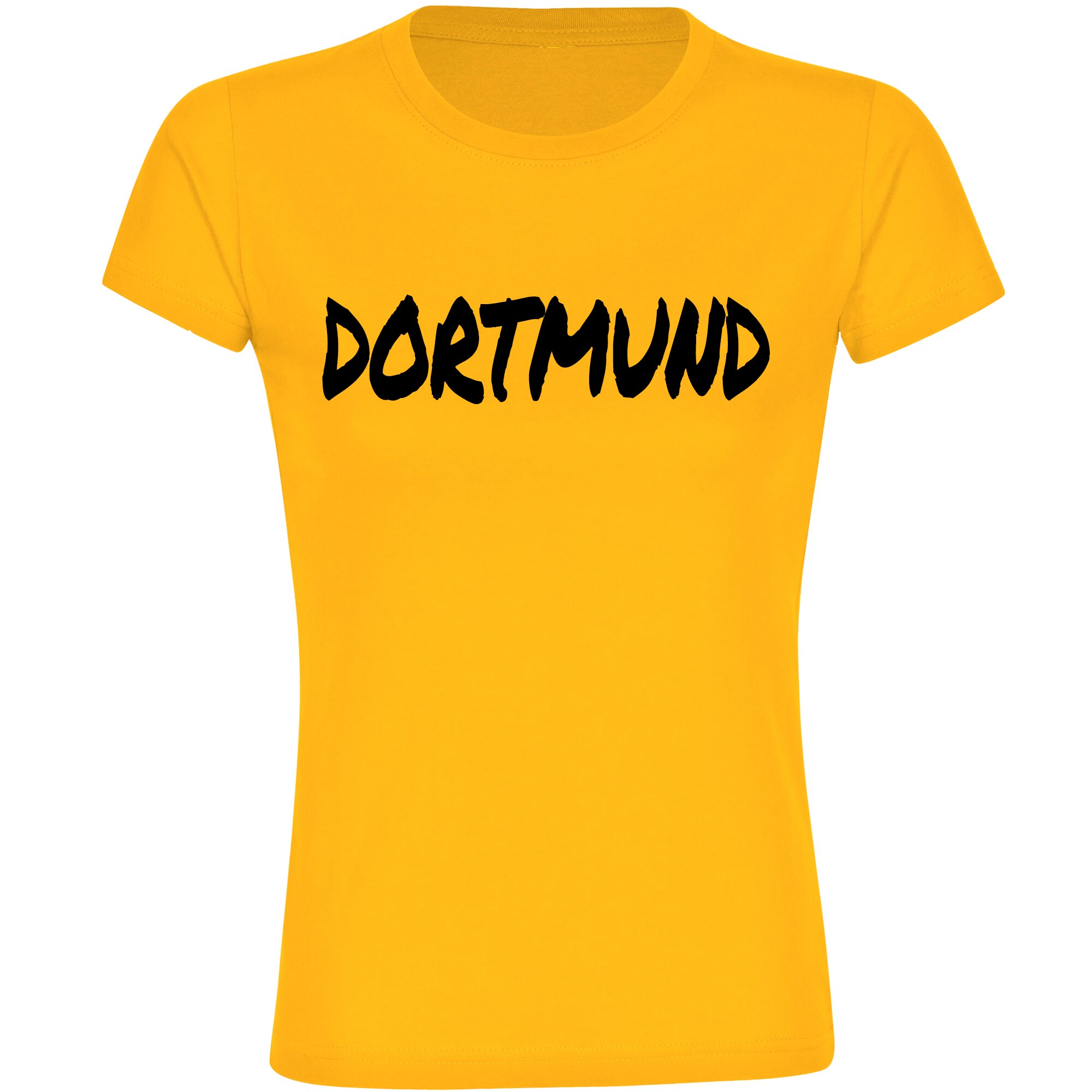 multifanshop® Damen T-Shirt - Dortmund - Textmarker - Druck schwarz