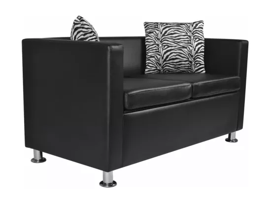 Jeu de canapé à 2 places et à 3 places et fauteuil Noir