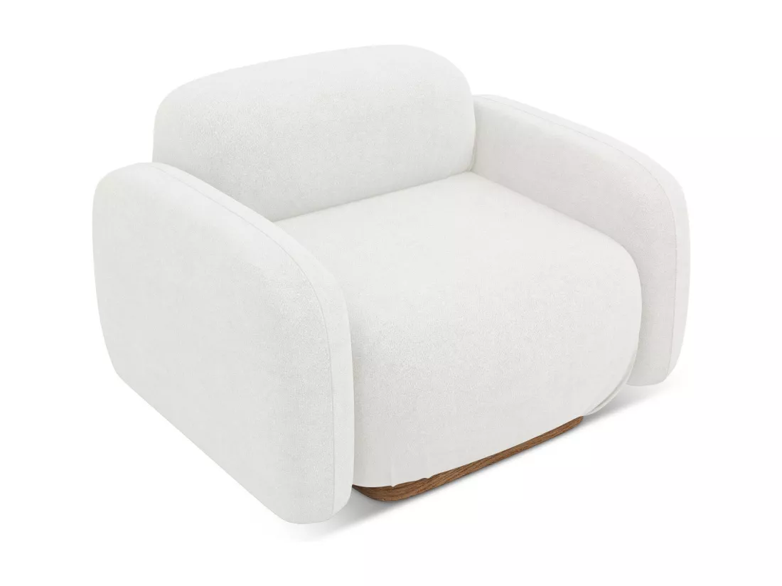 Fauteuil en tissu bouclette - blanc - AILANI