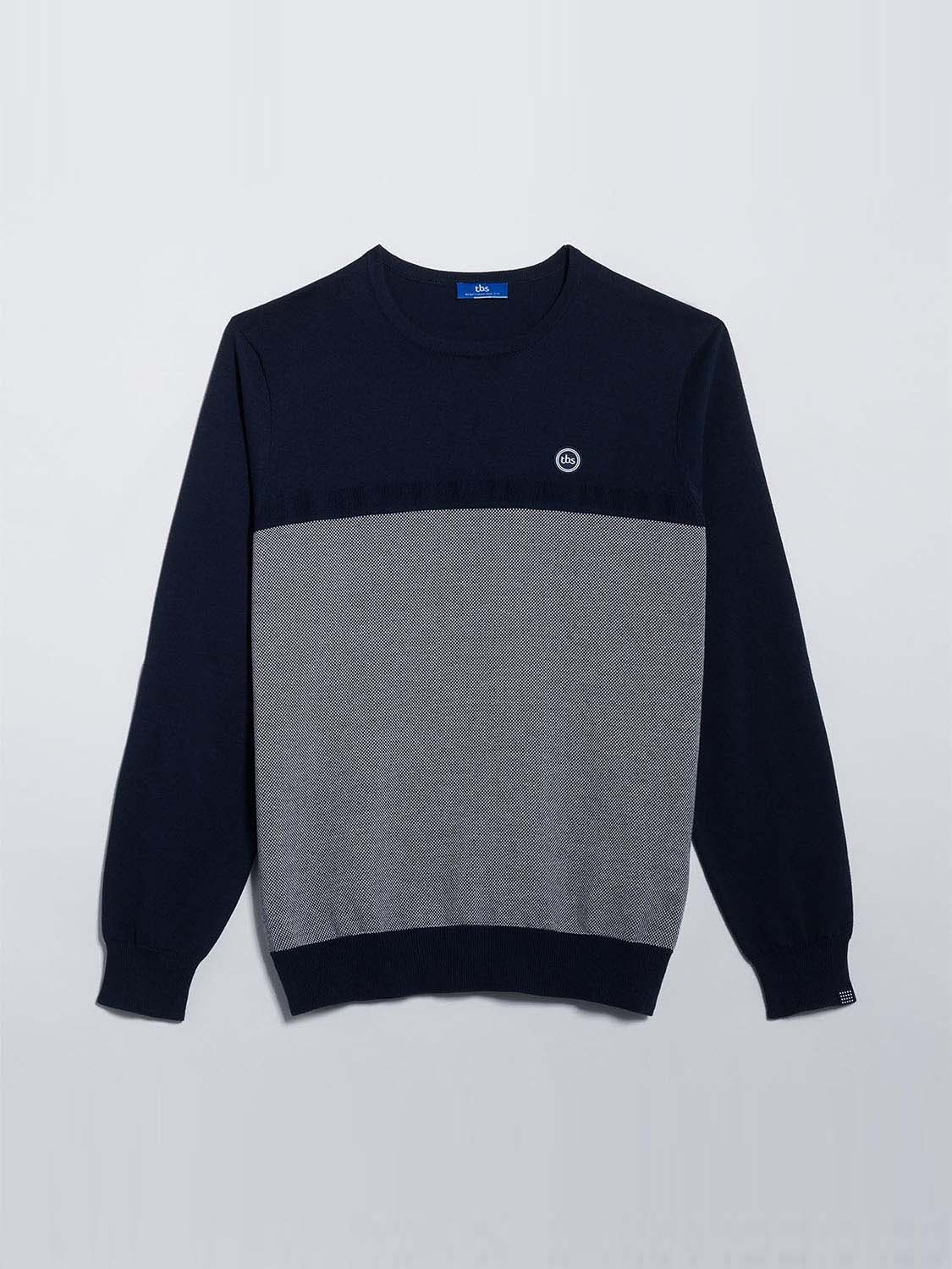 Pull Homme Col Rond Coton Biologique Marine