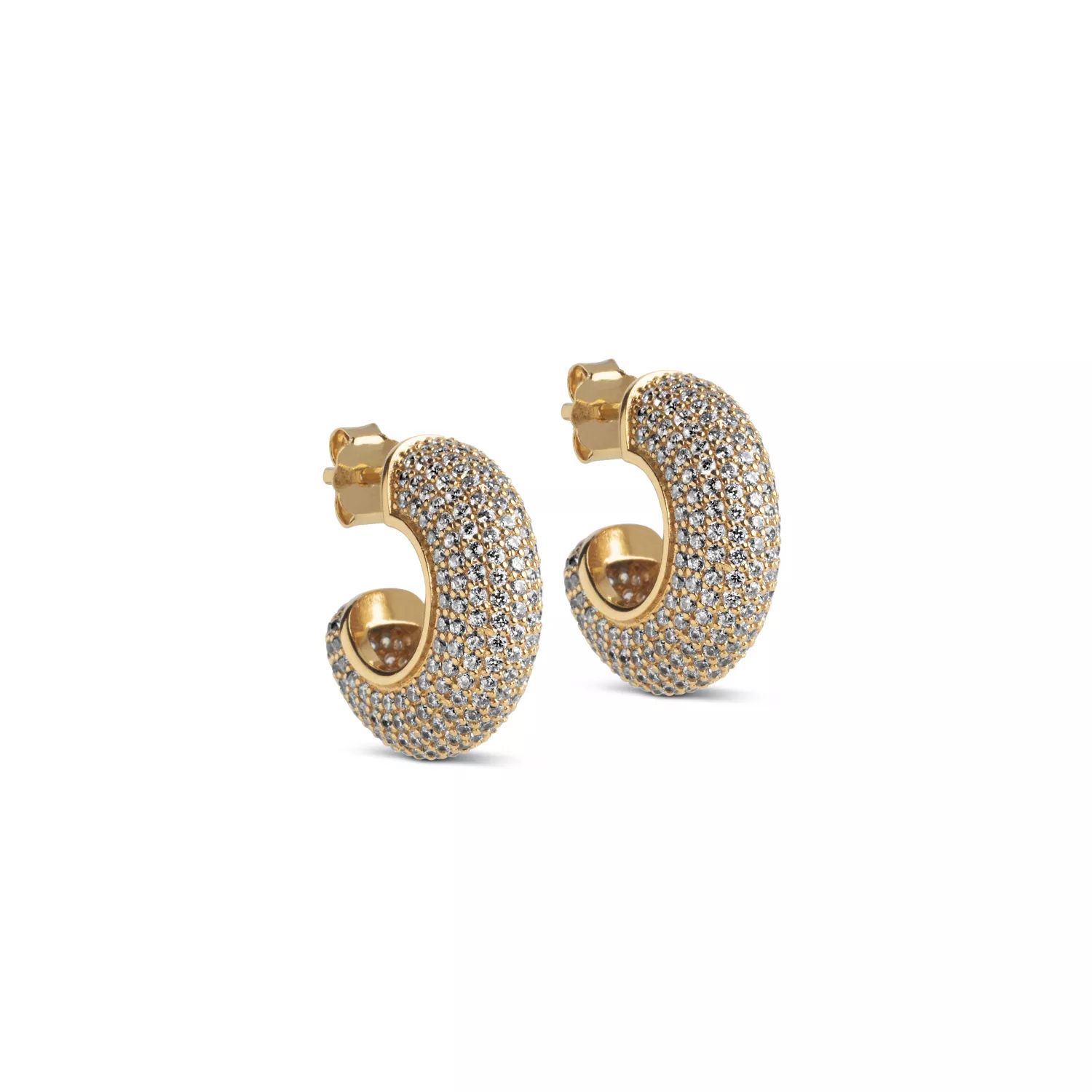 Enamel Sparkling Luna Øreringe 18 kt. Forgyldt Sølv E251G