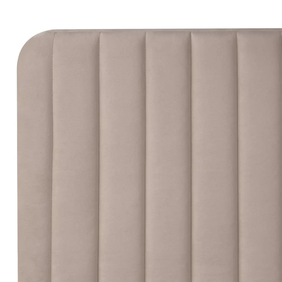 LUNAN - Bed - Taupe - 120 x 200 cm - Fluweel