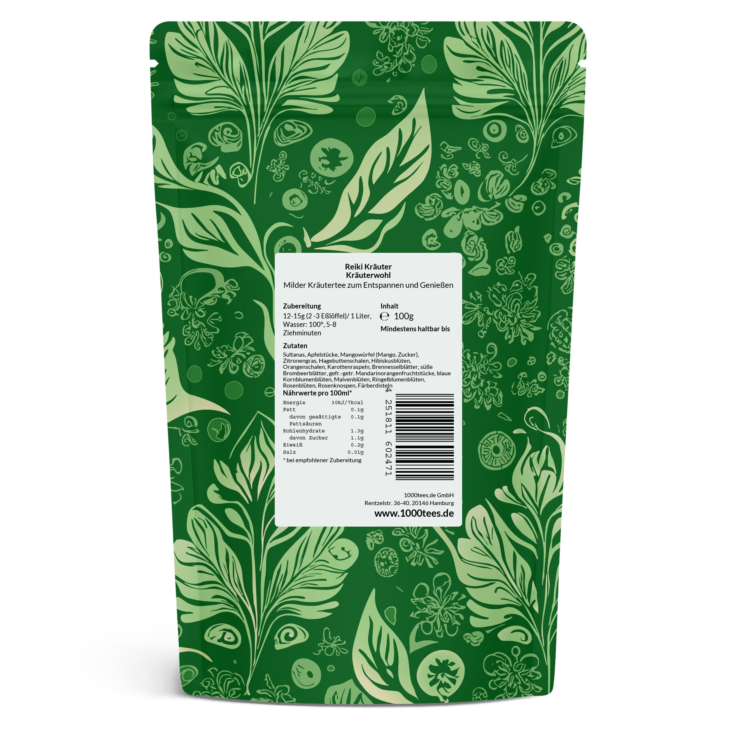 tea4me Reiki Kräuter Kräuterwohl Kräuter-Wellnesstee mit Mango-Orange-Geschmack