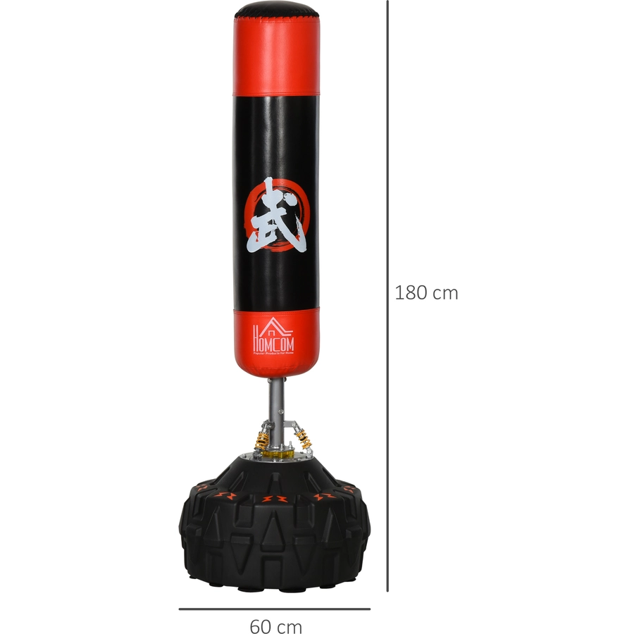 HOMCOM Standboxsack mit Reifenstandfuß schwarz, rot