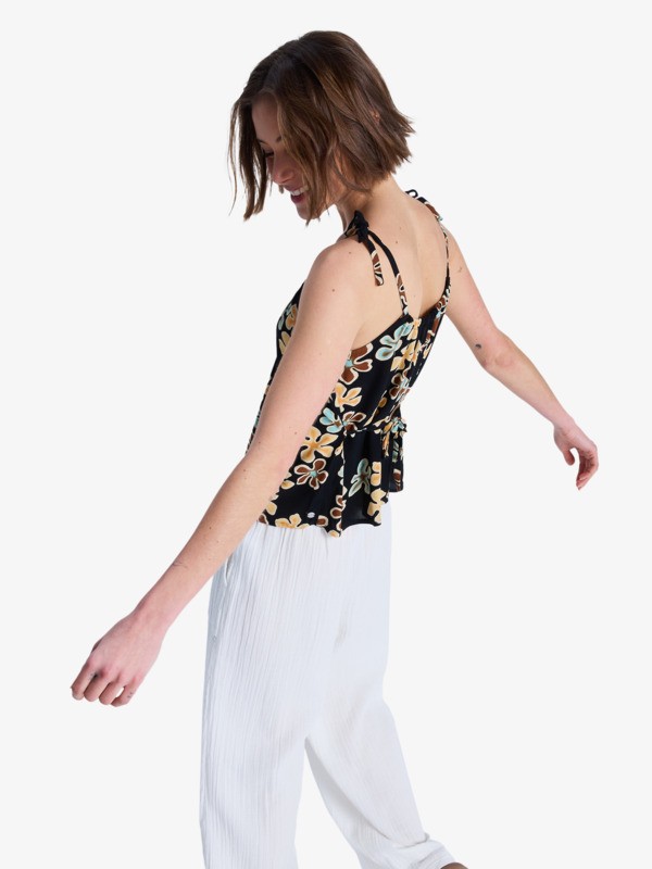 Wild Waves Crepe Top à bretelles Noir Femme