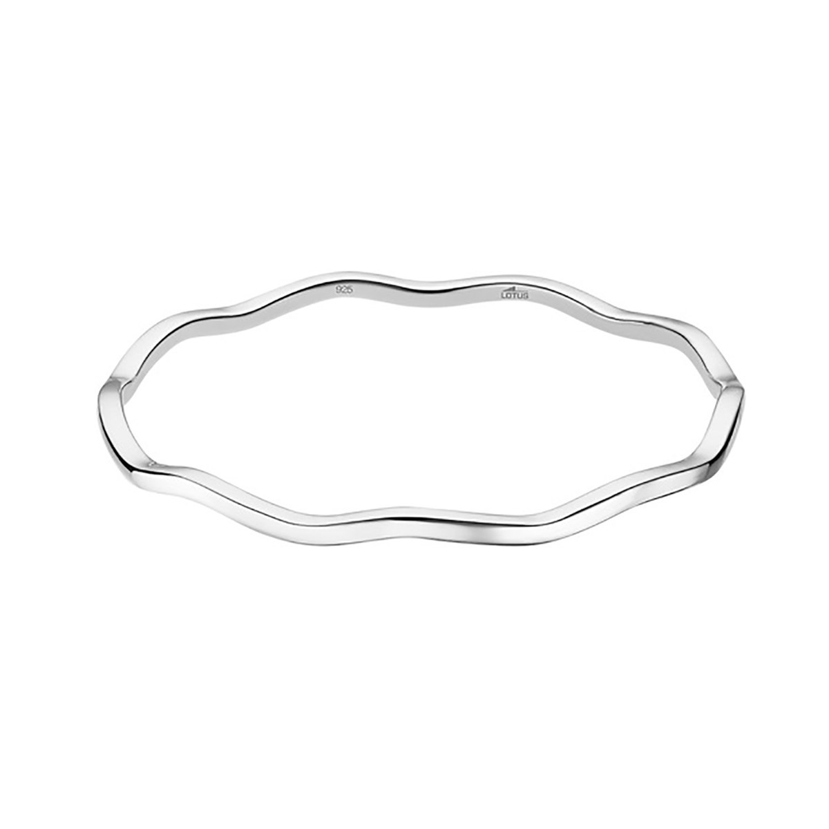 Bracelet jonc Lotus argent vague