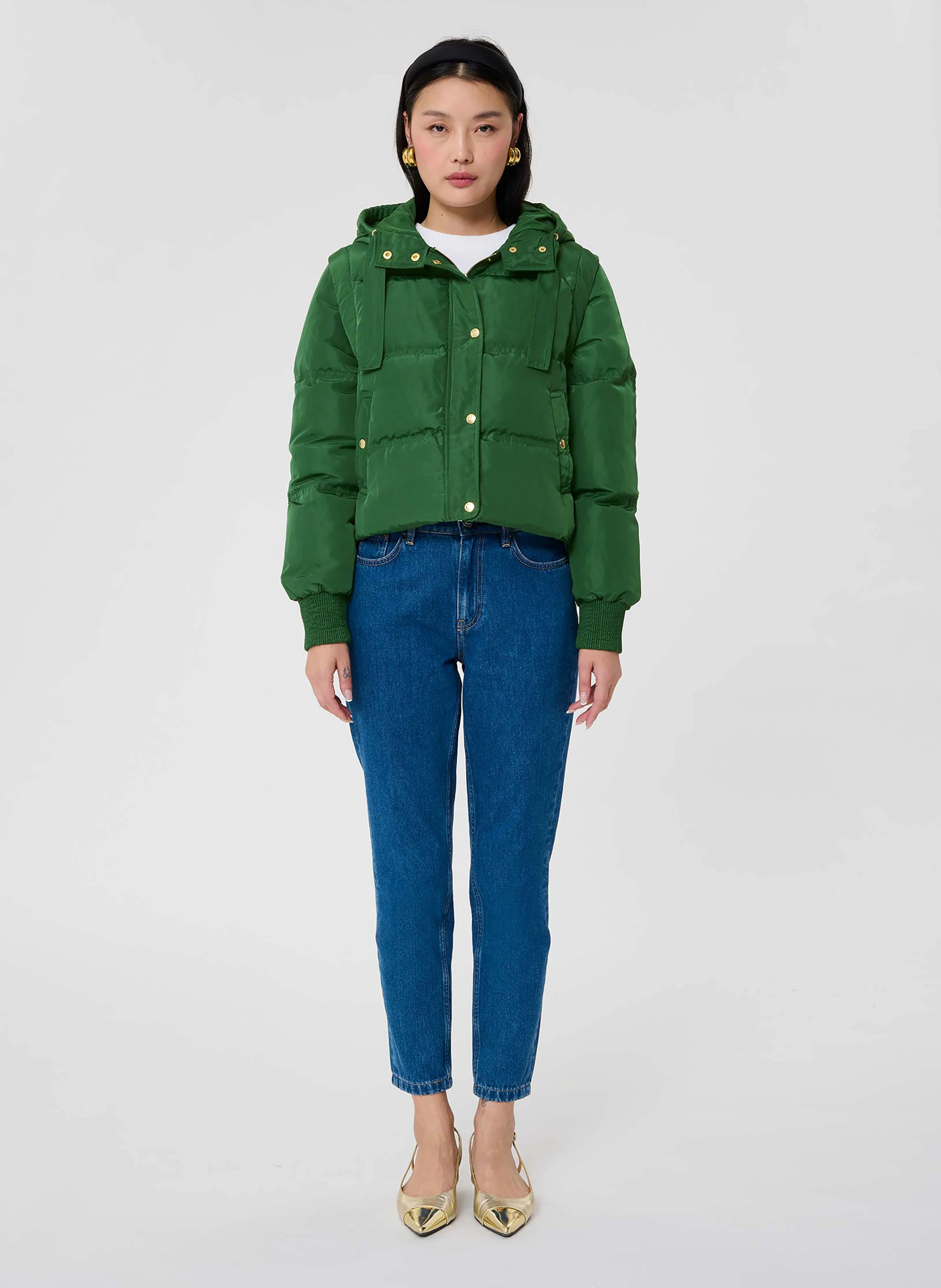 DAISY - Doudoune courte à capuche | Vert