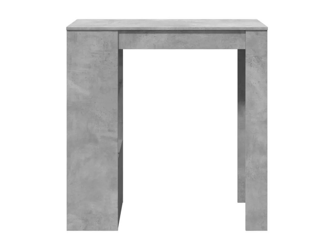 Table de bar avec étagères gris béton bois d'ingénierie