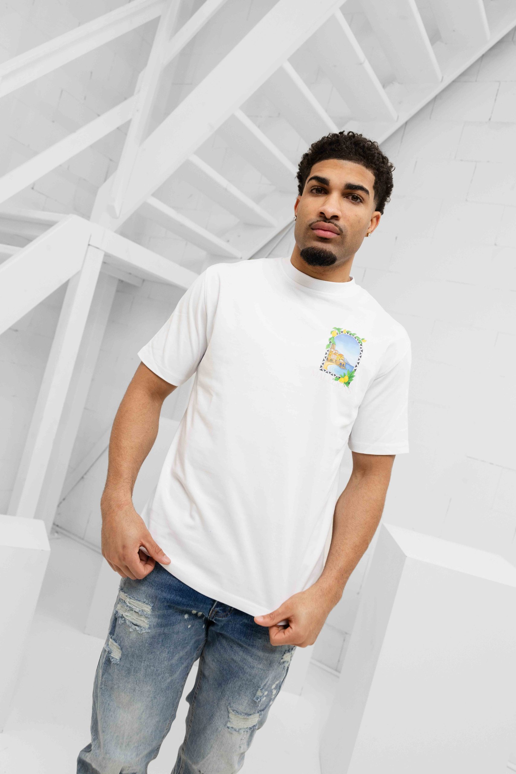 Malelions Amalfi Window T-Shirt Heren Wit