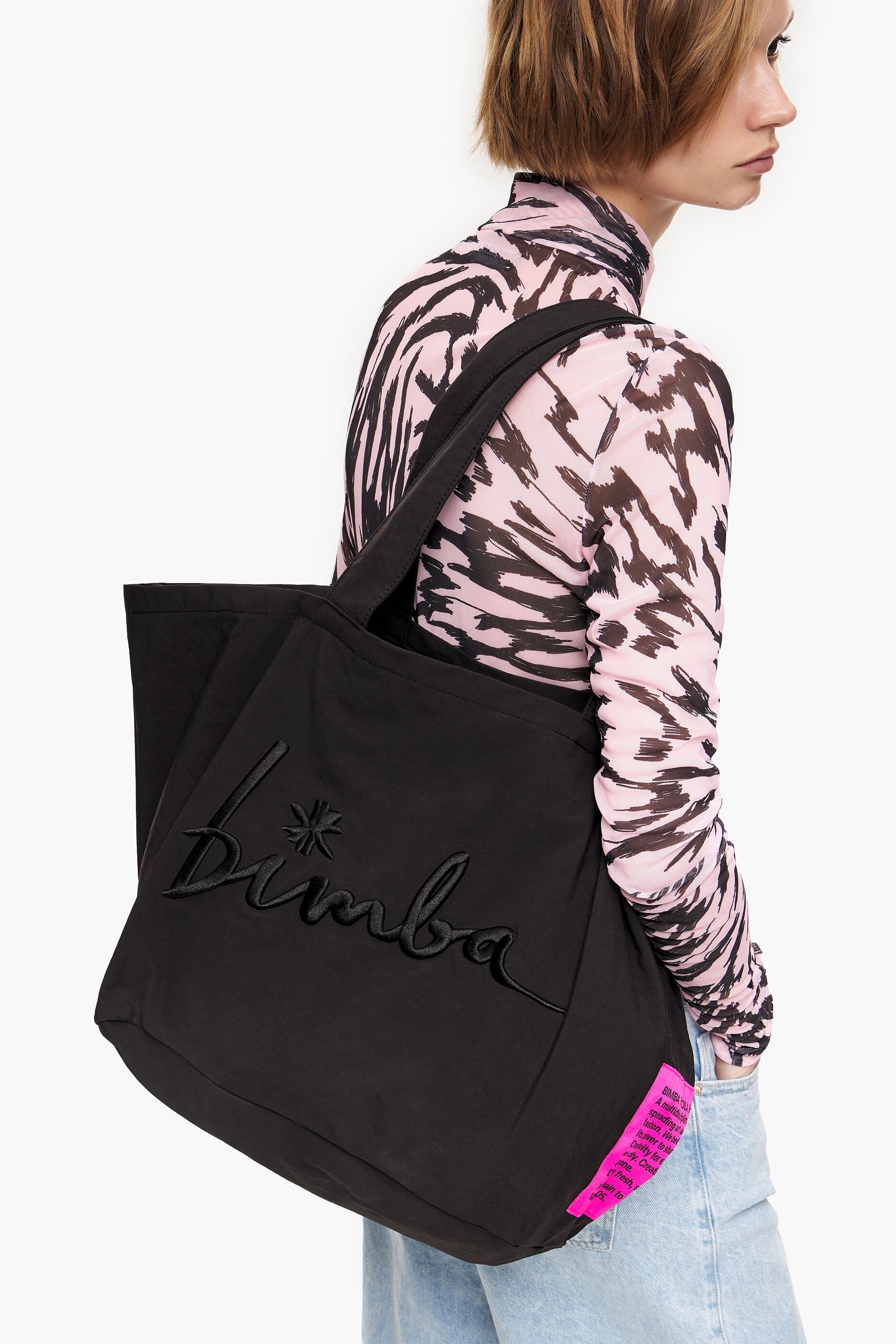 Sacola de compras tamanho XL em nylon preto