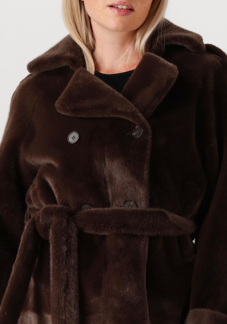 bruine ibana faux fur jas cristel