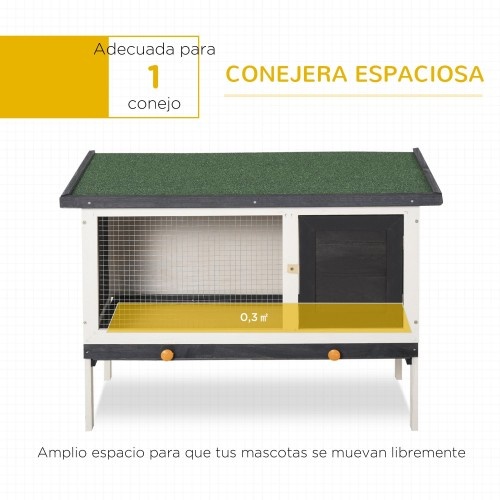 Gaiola de madeira para coelhos PawHut para uso externo