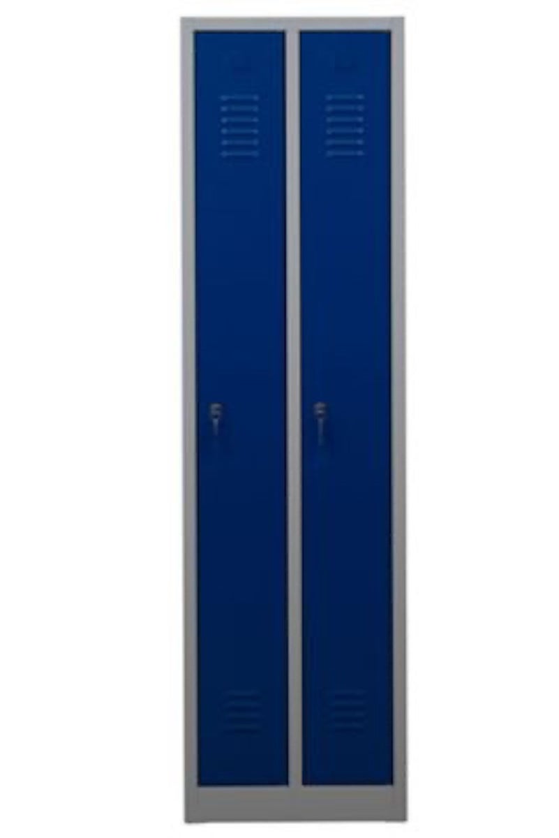 PROREGAL Garderobekast Camel 2 compartimenten HxBxD 180 x 50 x 50 cm Cilinderslot Grijsblauw