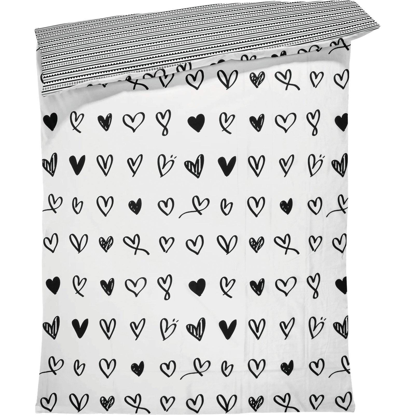 Bettwäsche Satin Herzen weiss